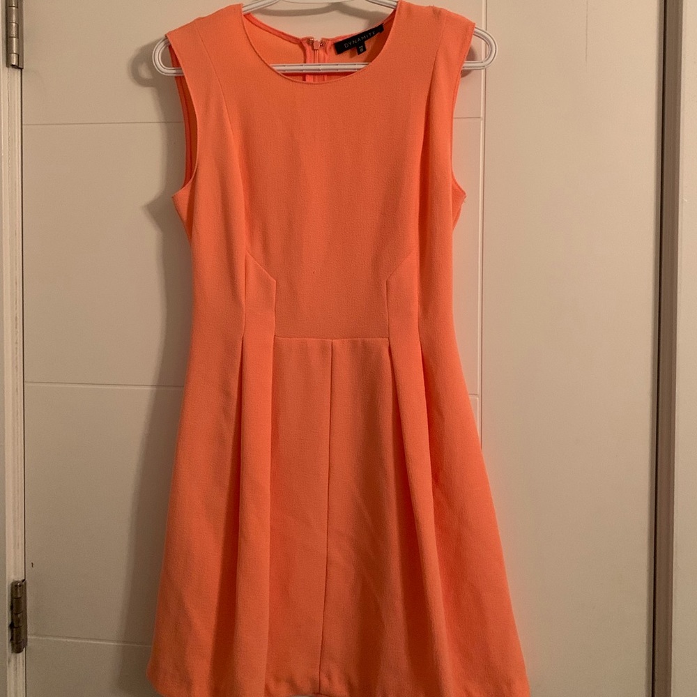 Light&Airy Salmon/Coral Orangey/Pink Midi Dress